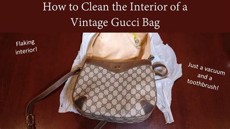 cleaning flaking interior gucci purse|how to open Gucci bag.